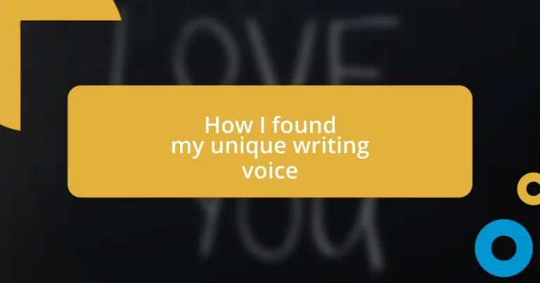 How I found my unique writing voice