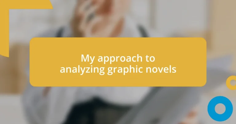 My approach to analyzing graphic novels