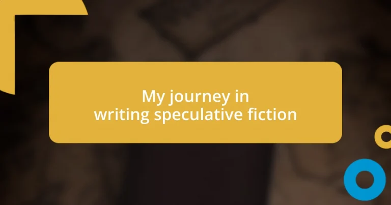 My journey in writing speculative fiction